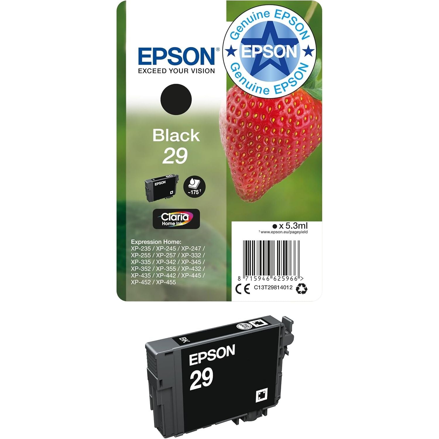 Buy EPSON,Epson T298140 / 29 Black Genuine Claria Home Ink Cartridge – Strawberry - Gadcet UK | UK | London | Scotland | Wales| Near Me | Cheap | Pay In 3 | Printer Ink